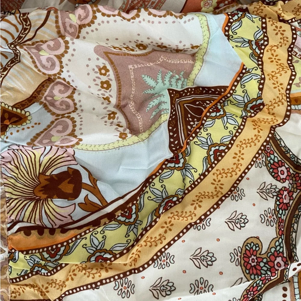 ANTHROPOLOGIE Farm Rio V Neck Flutter Sleeve Dress - Picture 15 of 15